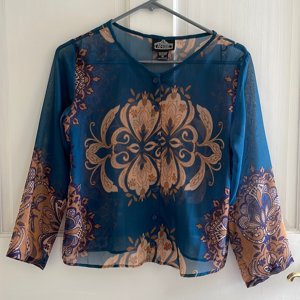 Sheer button down blouse